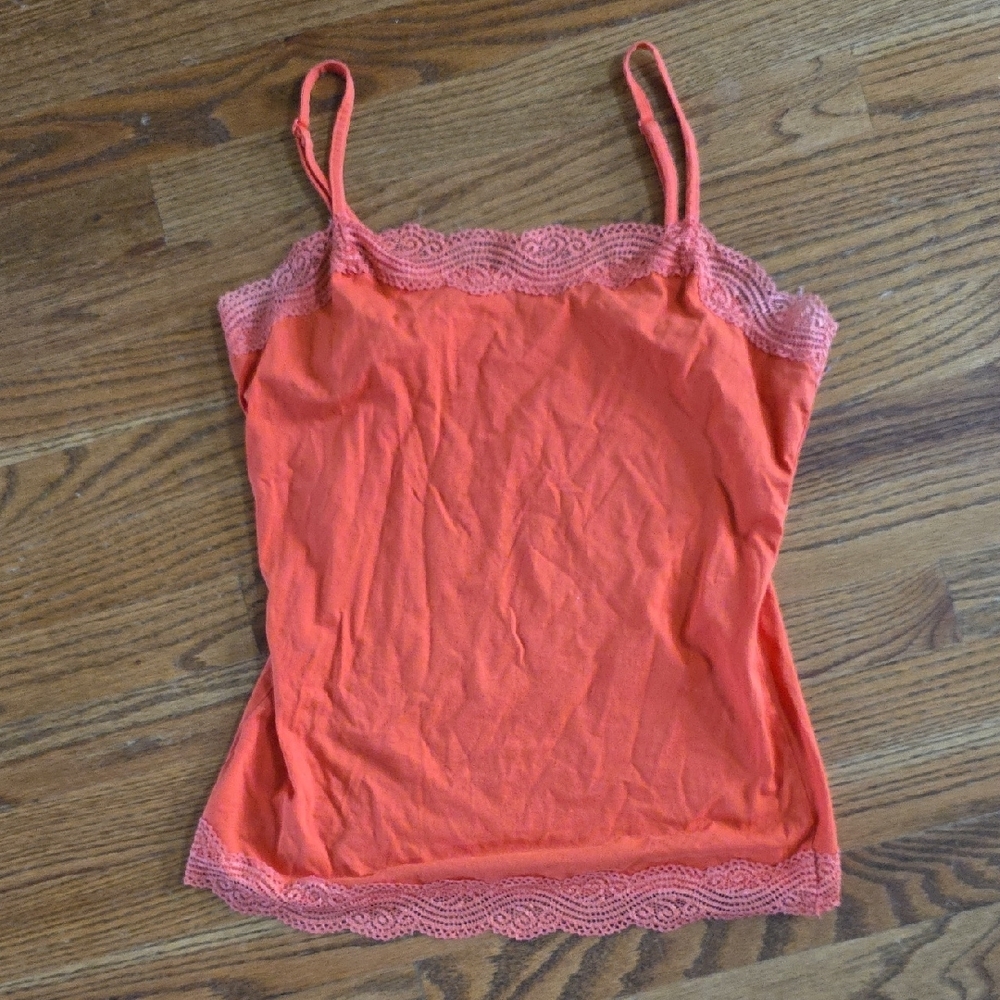 Women's Coral Lace Trim Cami Top